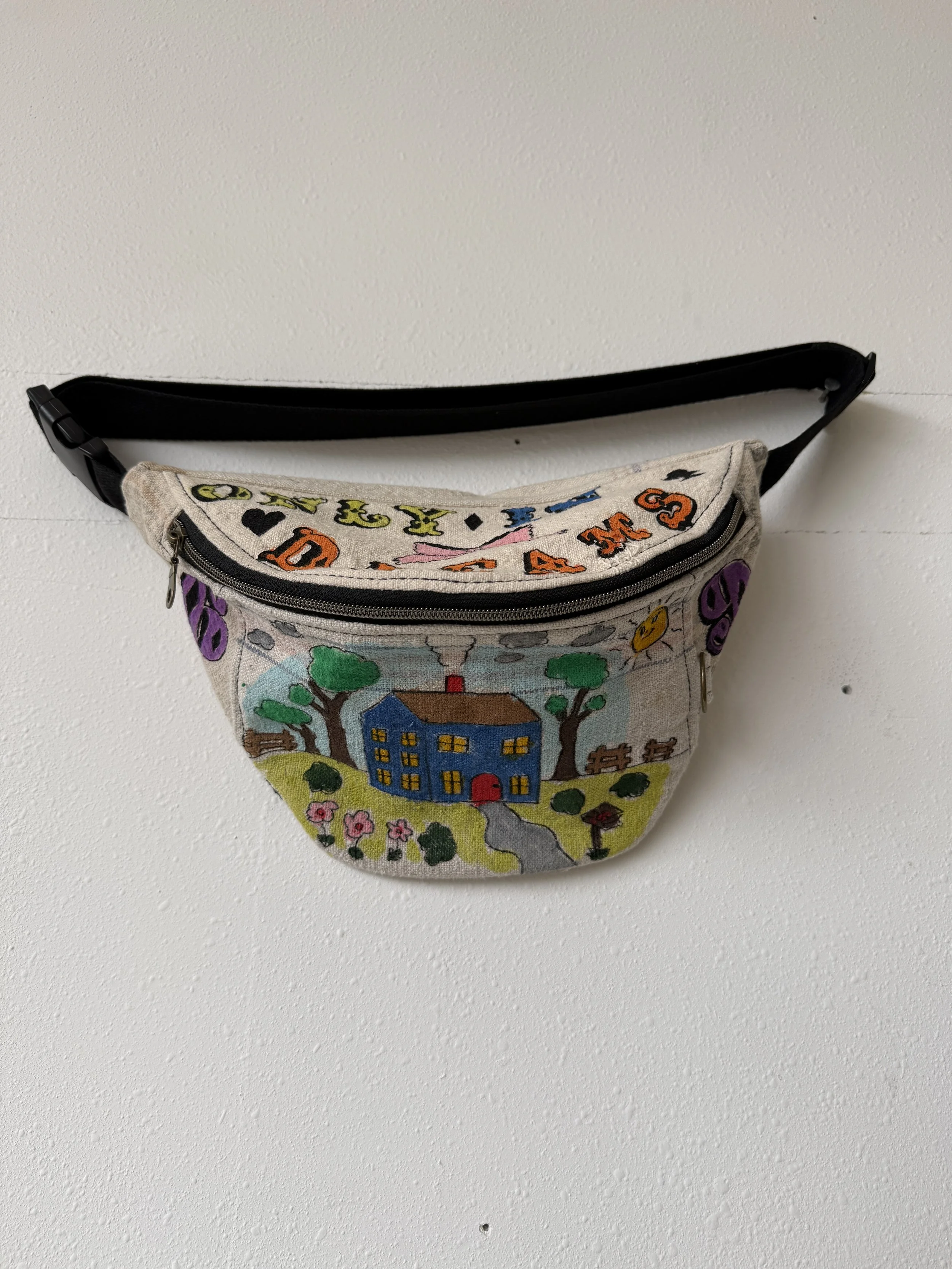 Hand Painted Fanny Pack "only in dreams"