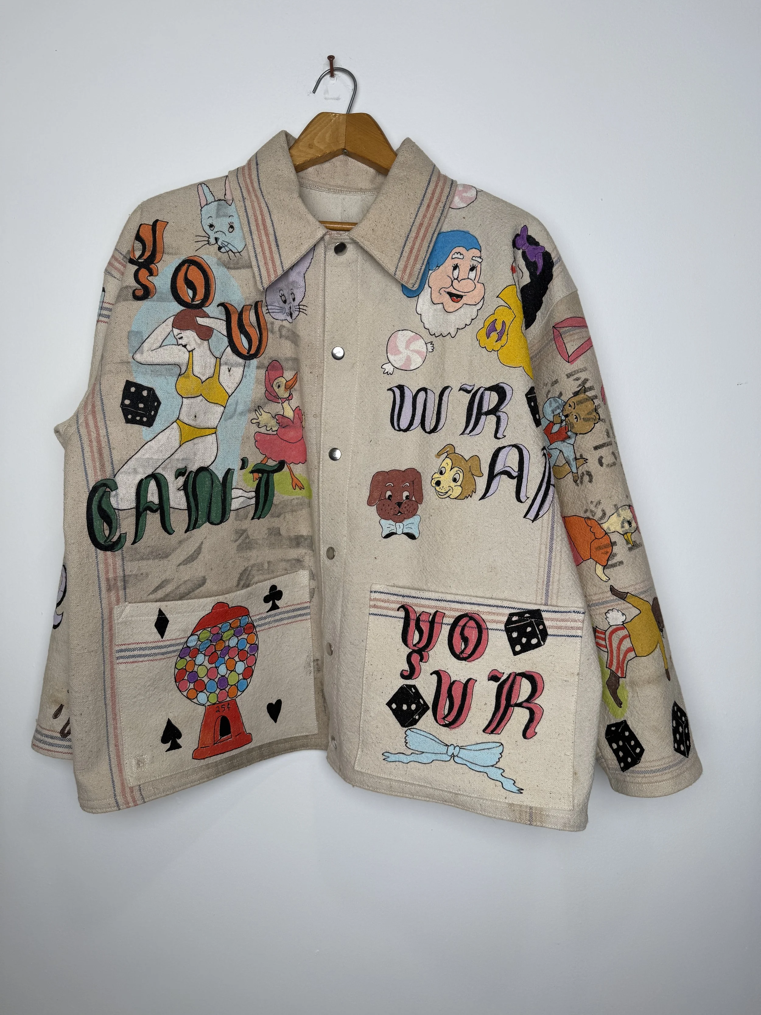 Hand Painted Chore Coat L