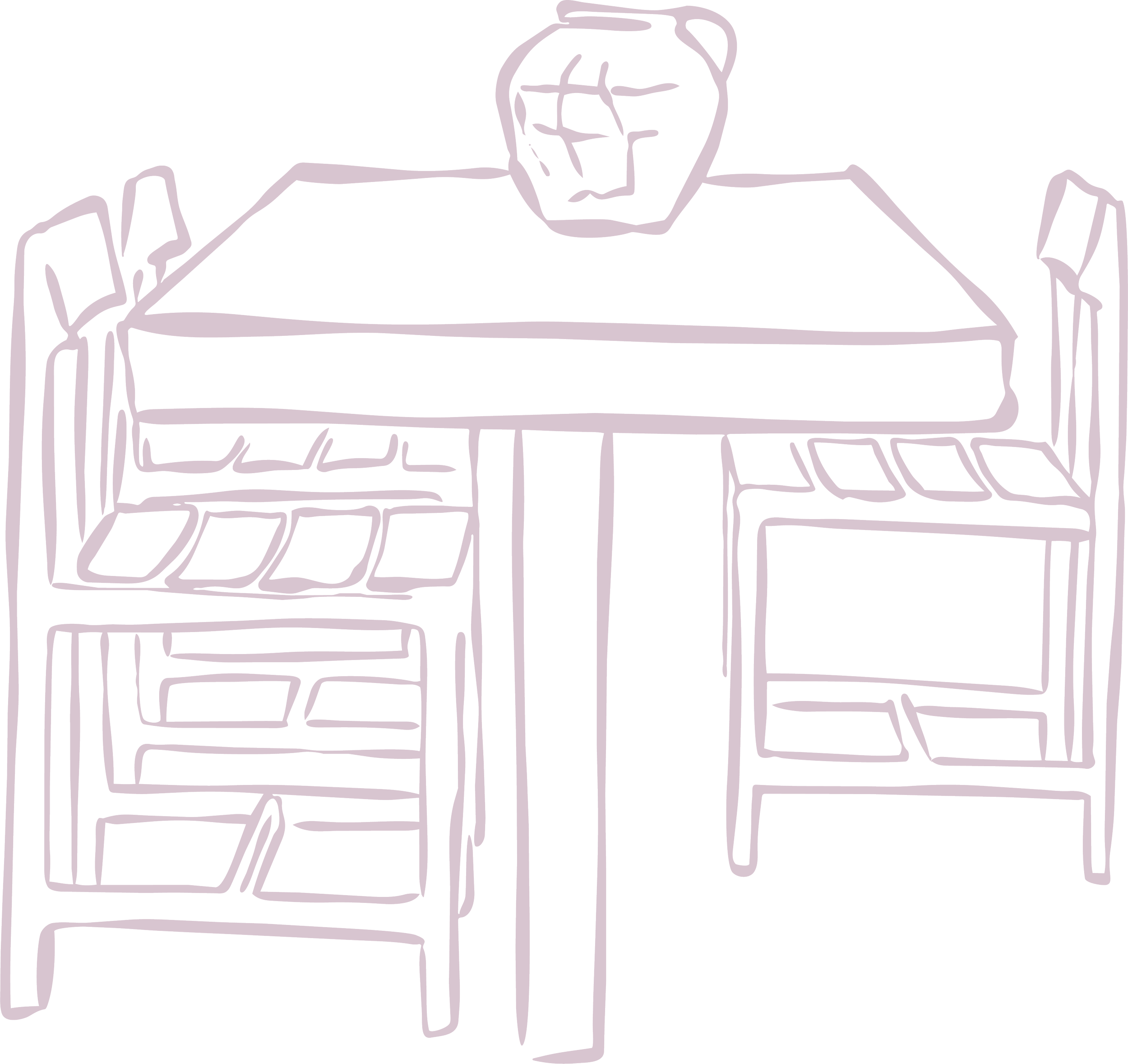 A simple line drawing of a  table.