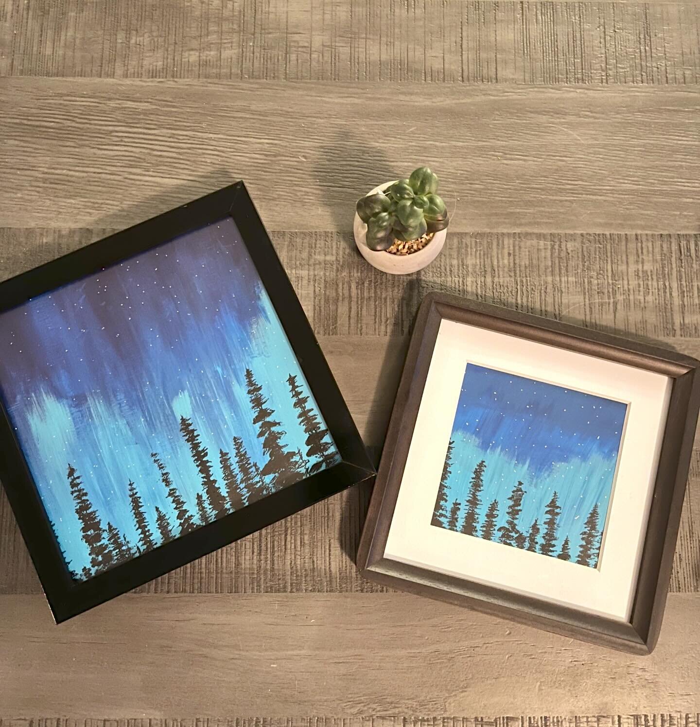 For a test piece I think these turned out ok! 2 larger framed pieces and 2 small with border are available. 

#creativehappylife #createeveryday #createexplore #makeart #painting #manitoulinartists #paintersgonnapaint