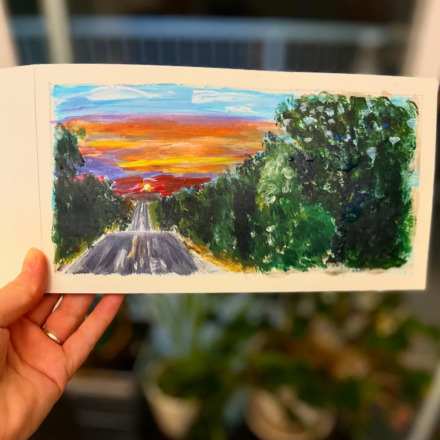 Learmont Road on the way to Perivale, sunset at the end of the road. Day 44 of the 100 day project. 

#100dayproject2024 #100dayproject #the100dayproject #manitoulinisland #sunsetpainting #chasingsunsets #womenwhopaint @dothe100dayproject #manitoulin
