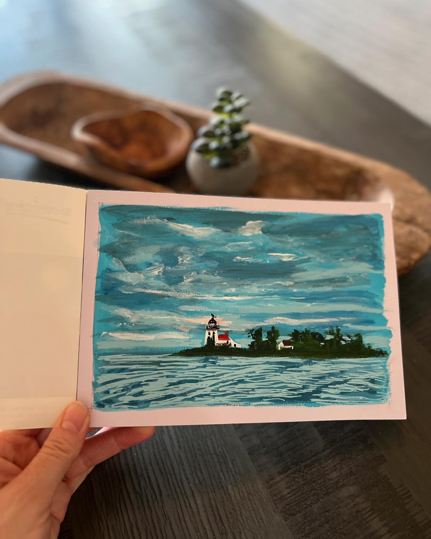 Day 86 of the #100dayproject and this paint sketch is of a lighthouse we saw on our boat tour with @northchannelcruiseline when we went to Killarney.