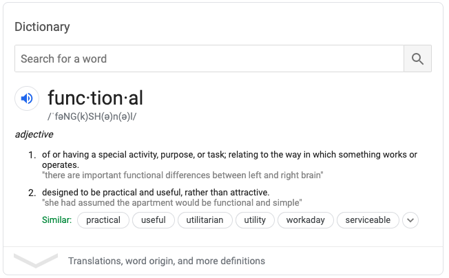 What Makes Training "Functional"?