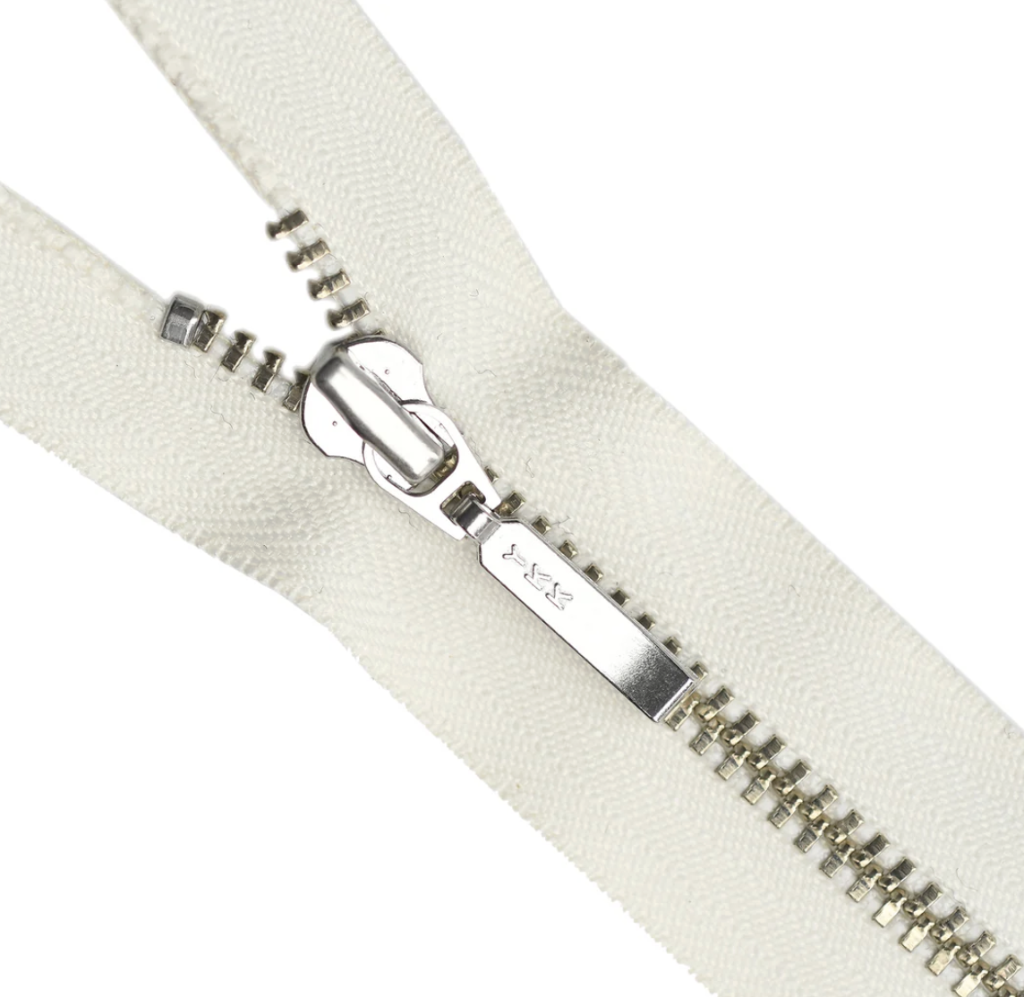 YKK #4.5 Ivory Nickel Board Pull Zipper