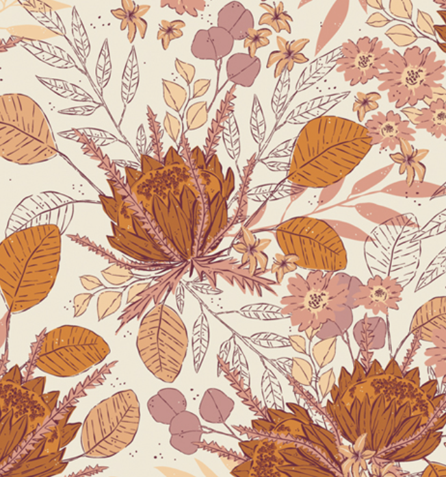 Art Gallery Season and Spice Brushed Cotton Flannel $14.95 Per Half Metre