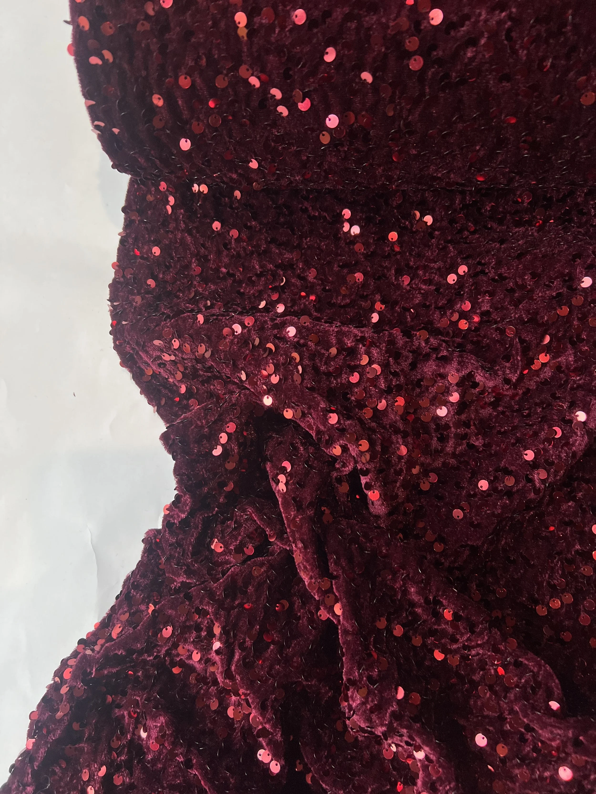 After Dark - Deep Crimson Velvet Sequin Knit