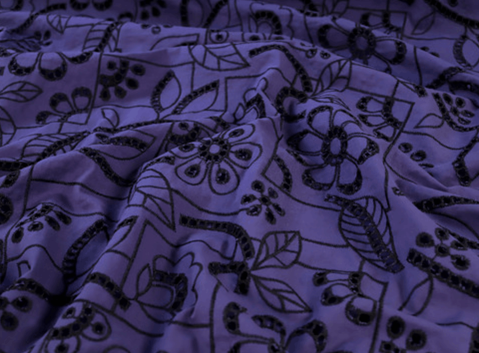 Fabric Godmother - Sylvie Amethyst Cotton Broderie Anglaise