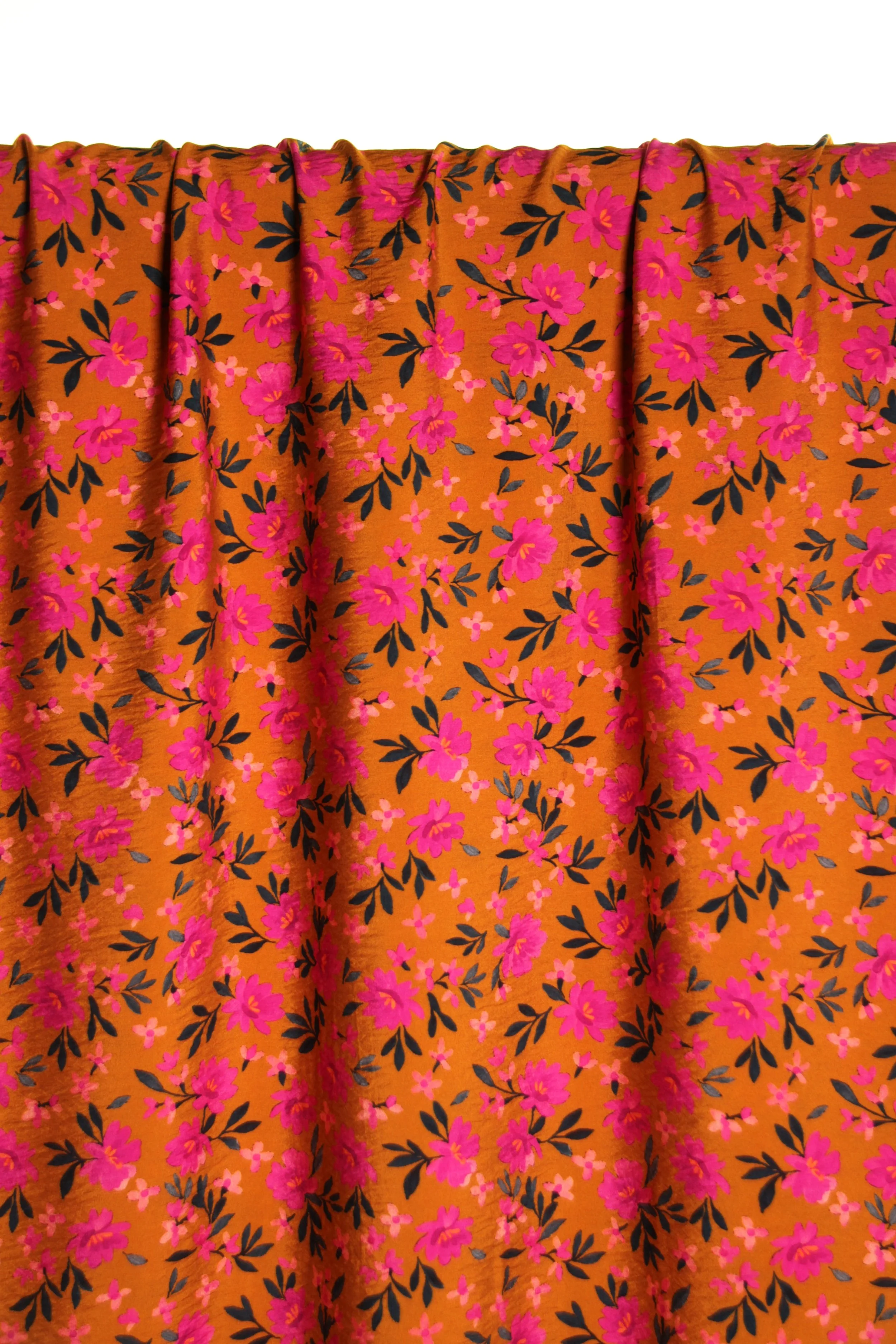 Atelier Jupe - Ochre little flowers textured viscose