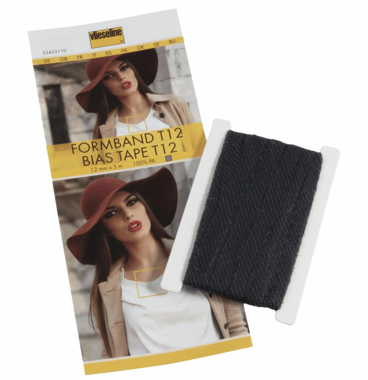 Vlieseline - Formband T12  Bias Tape - White or Charcoal