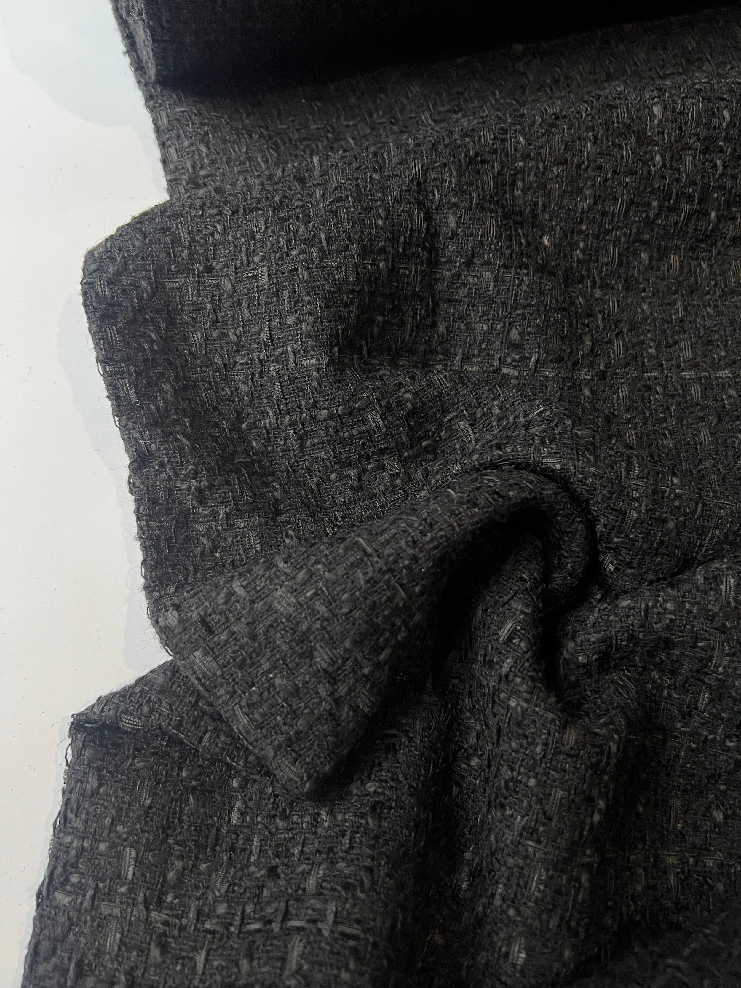 Harlow - Black Bouclè Wool Blend
