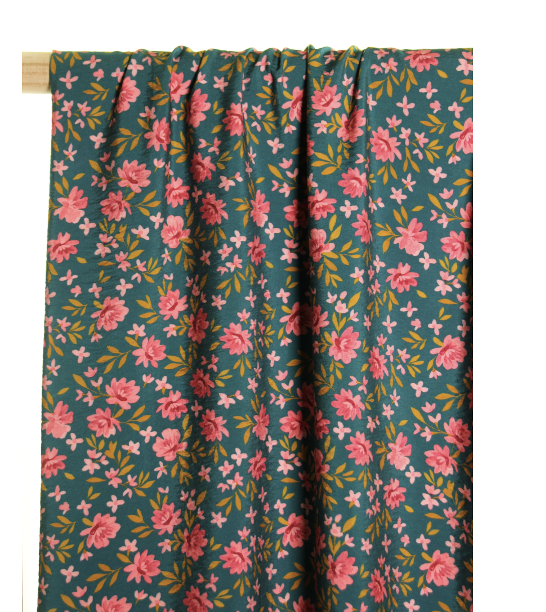 65 cm Remnant Atelier Jupe Green Textured Little Floral Viscose