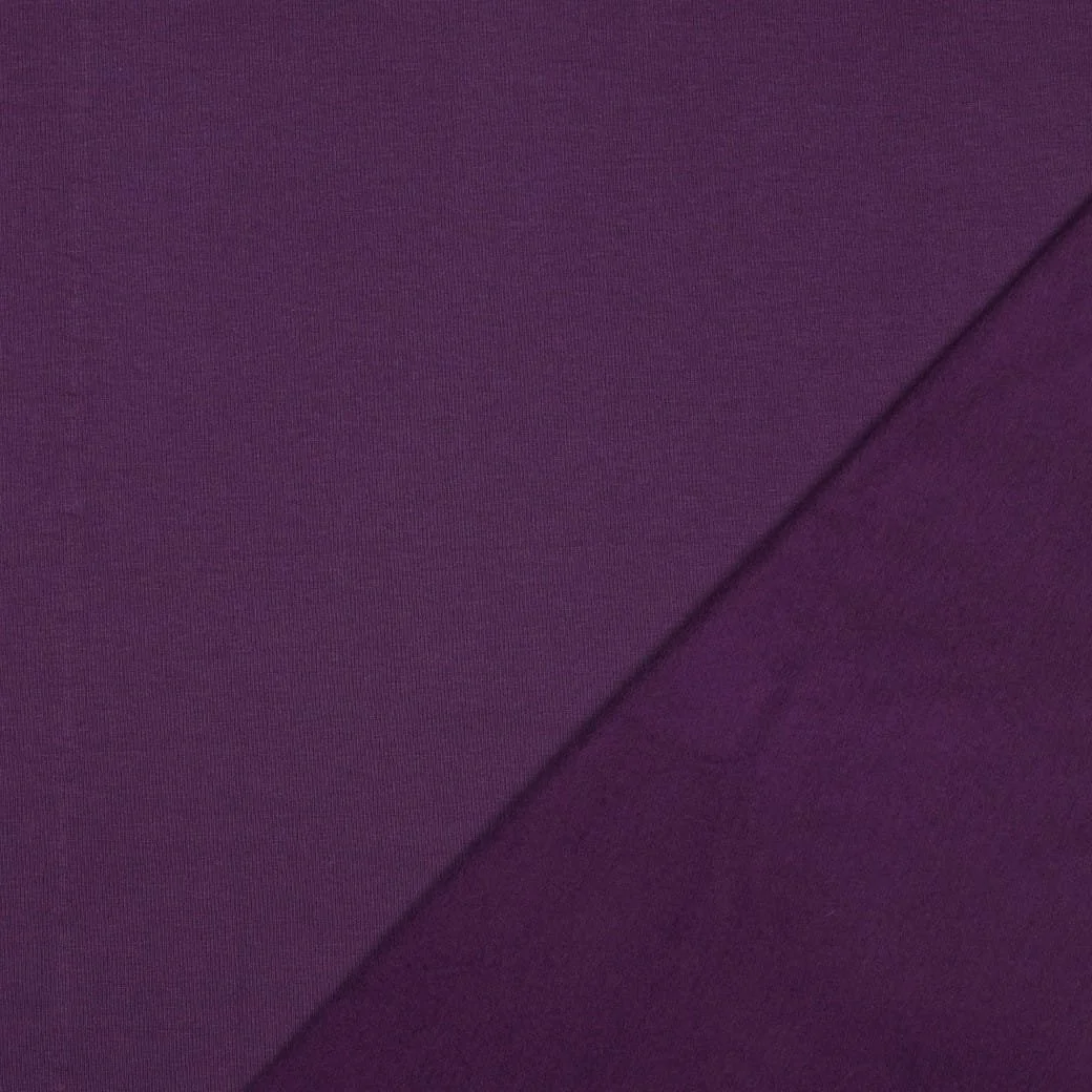 Plum Cosy Cotton Sweatshirting