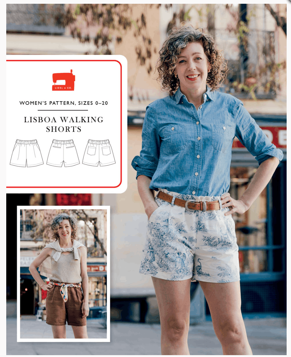 Liesl + Co Lisboa Walking Shorts Paper Pattern