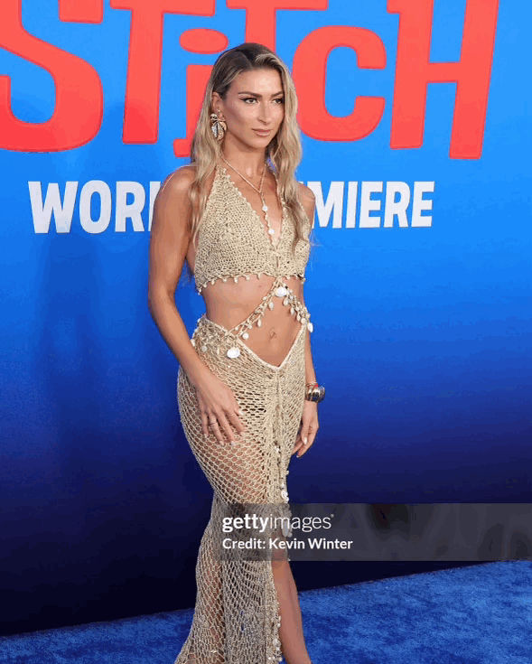 Daniella Karagach Wears Dominique Calvillo to the world premier of Lilo and Stitch