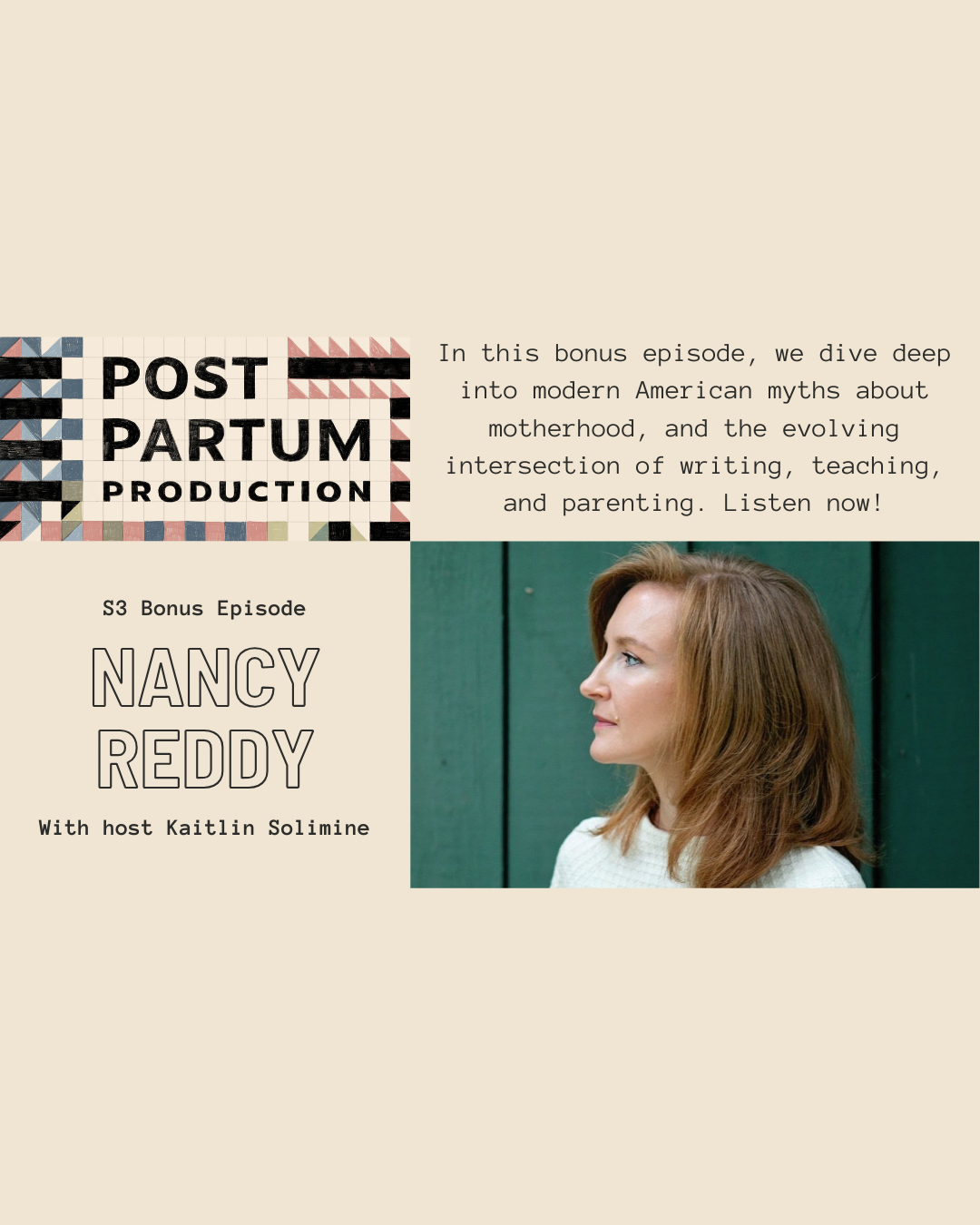 S3E18: Bonus Episode: The Good Mother Myth: Nancy Reddy on Poetry, Nonfiction, and Collective Care