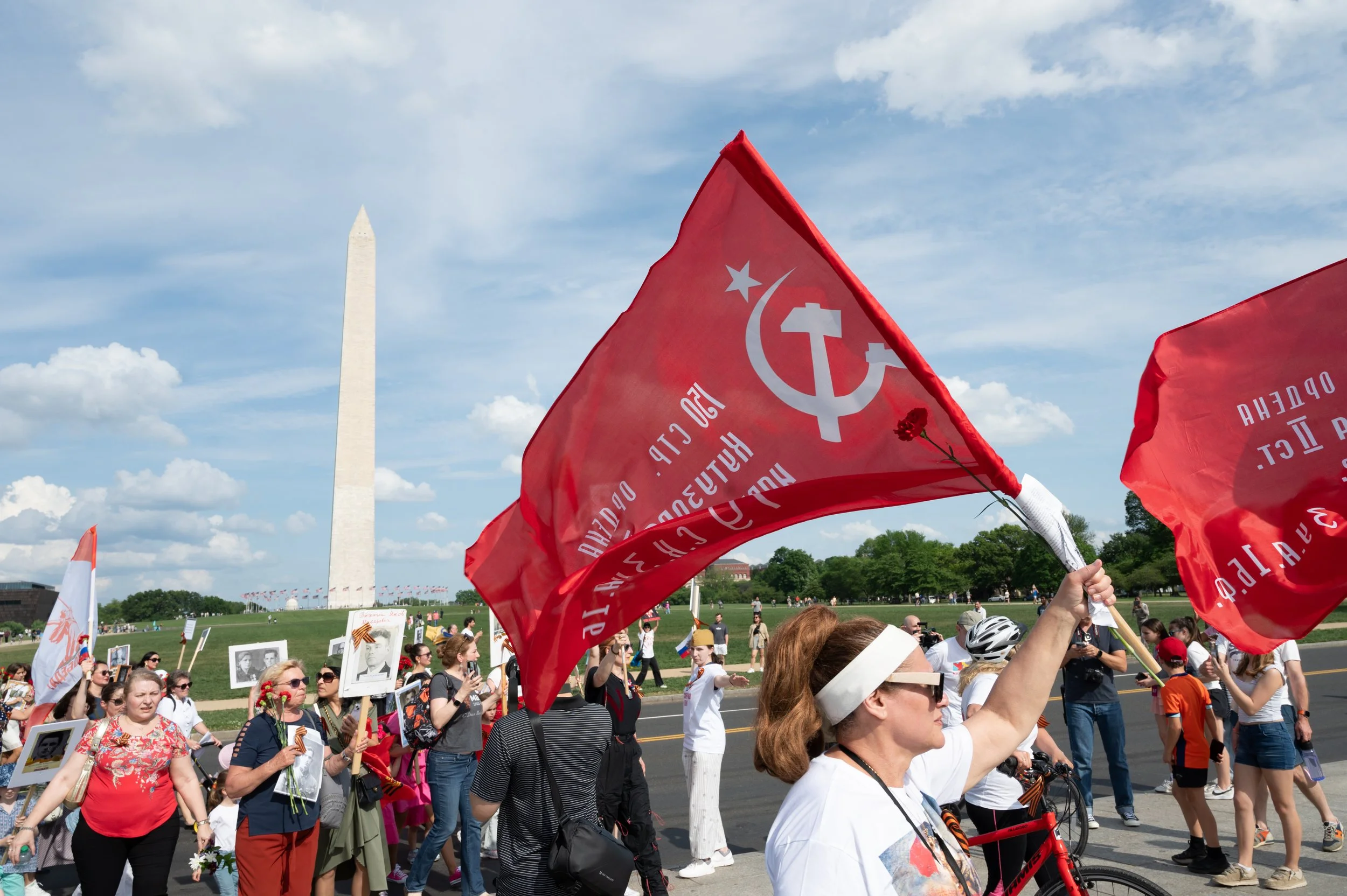 Pro Russia Demonstrators march in Washington DC