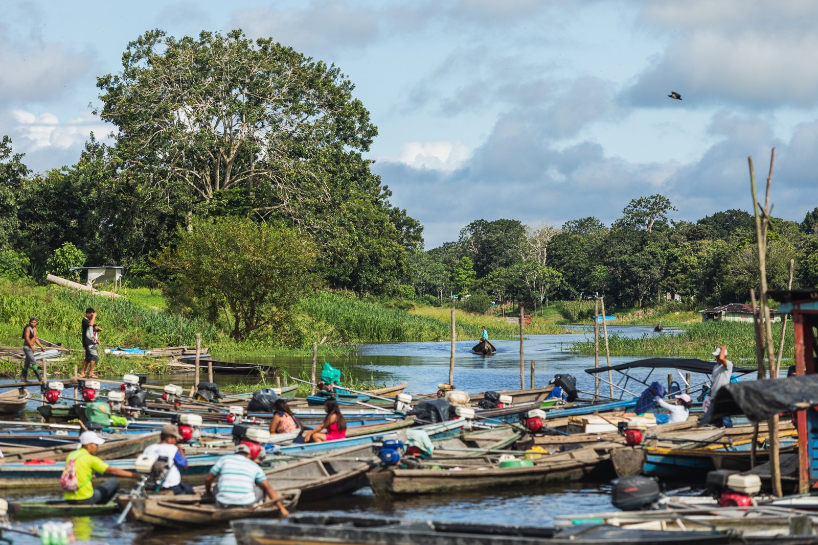 Leticia, Colombia. A bustling Amazonian city of nearly 50,000 in far southeastern Colombia, right on the banks of the Amazon river, which serves as the border between la Tres Frontera, or the "triple frontier." The three countries of Brazil, Peru and
