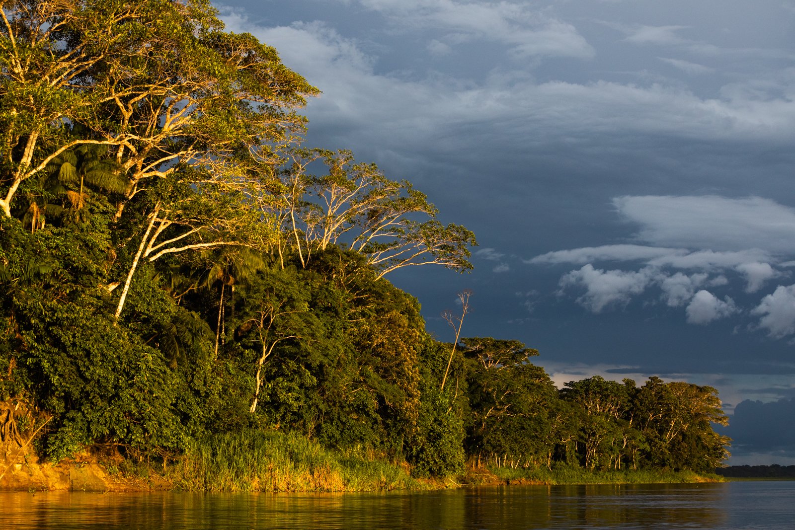 Sunset on the Amazon River.