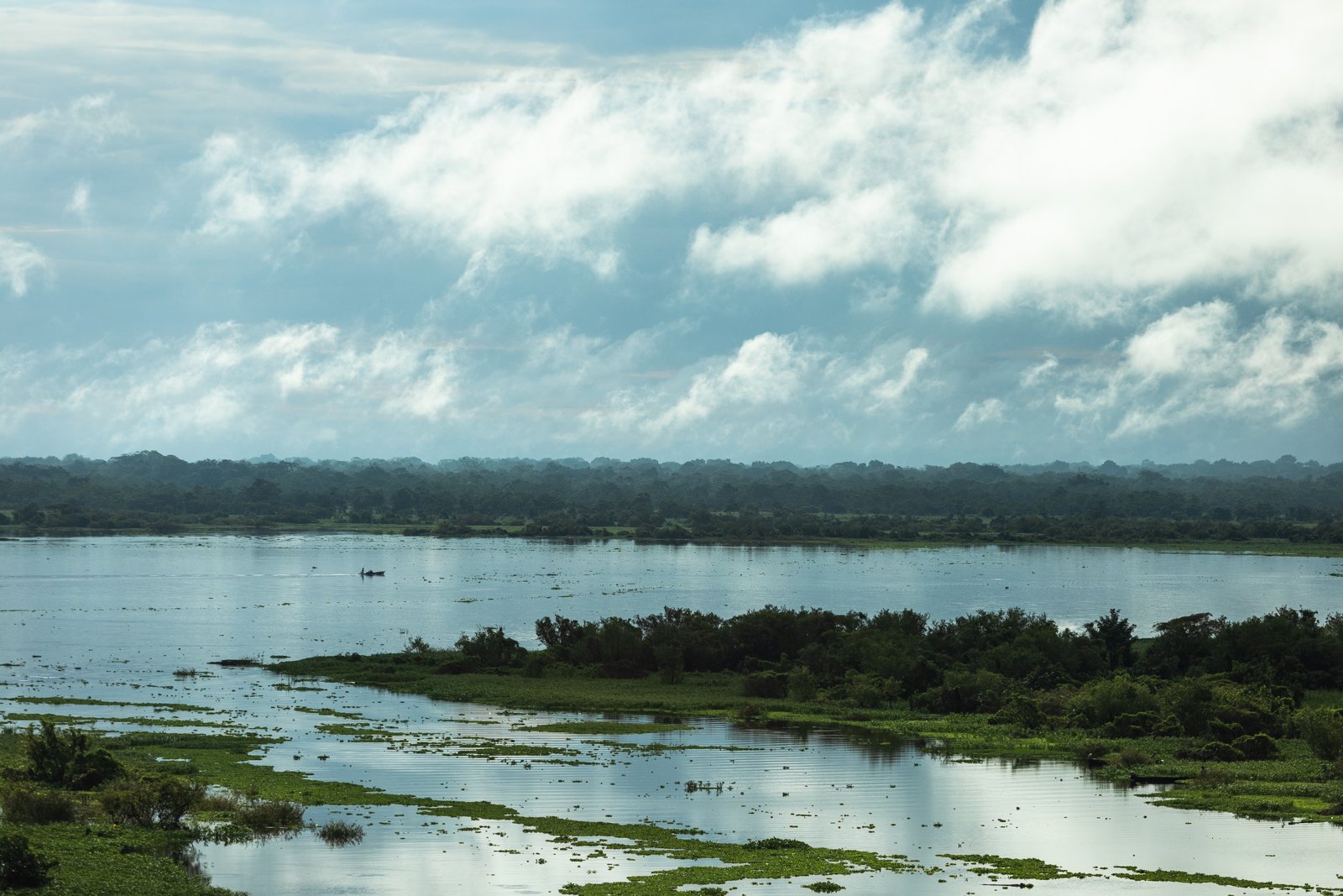 Flooded waterways rise and fall by meters yearly near the Peruvian port city of Iquitos, northern Peru. 'Lanchas,' or long wooden motorboats transport thousands of people and tons of various small cargo daily.