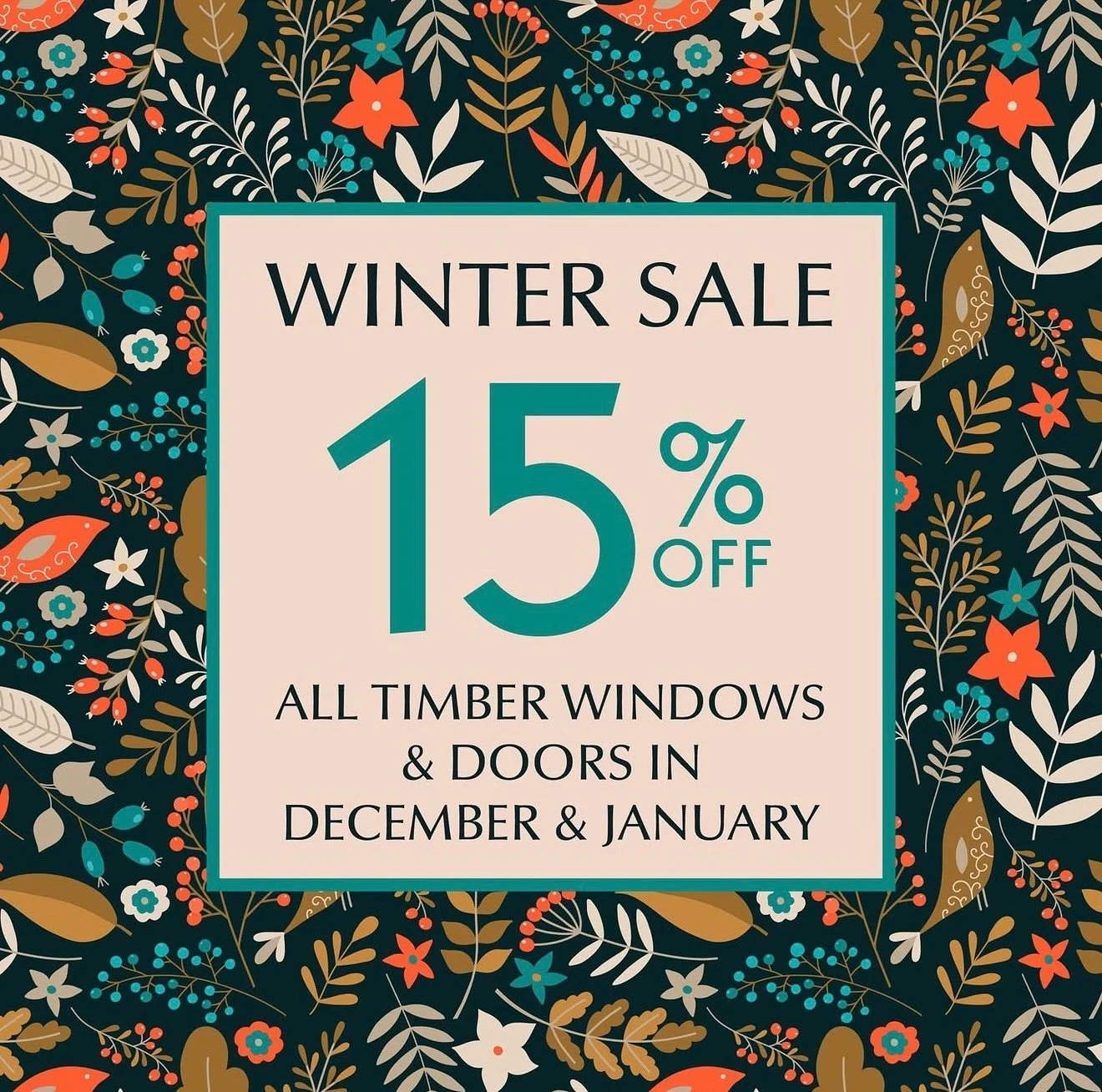 We are delighted to announce that our Winter Sale has started. 15% off timber windows and doors until the end of January 🙌

Visit our website to make an enquiry timberwindows-essex.com