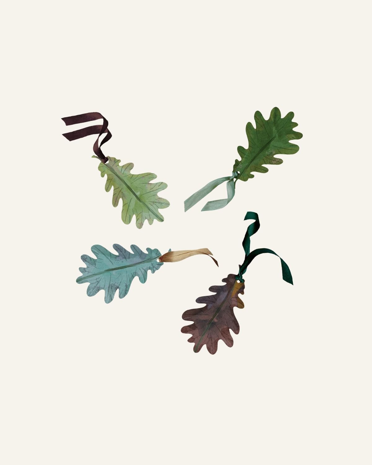 Set of 8 Forest Leaf Gift Tags