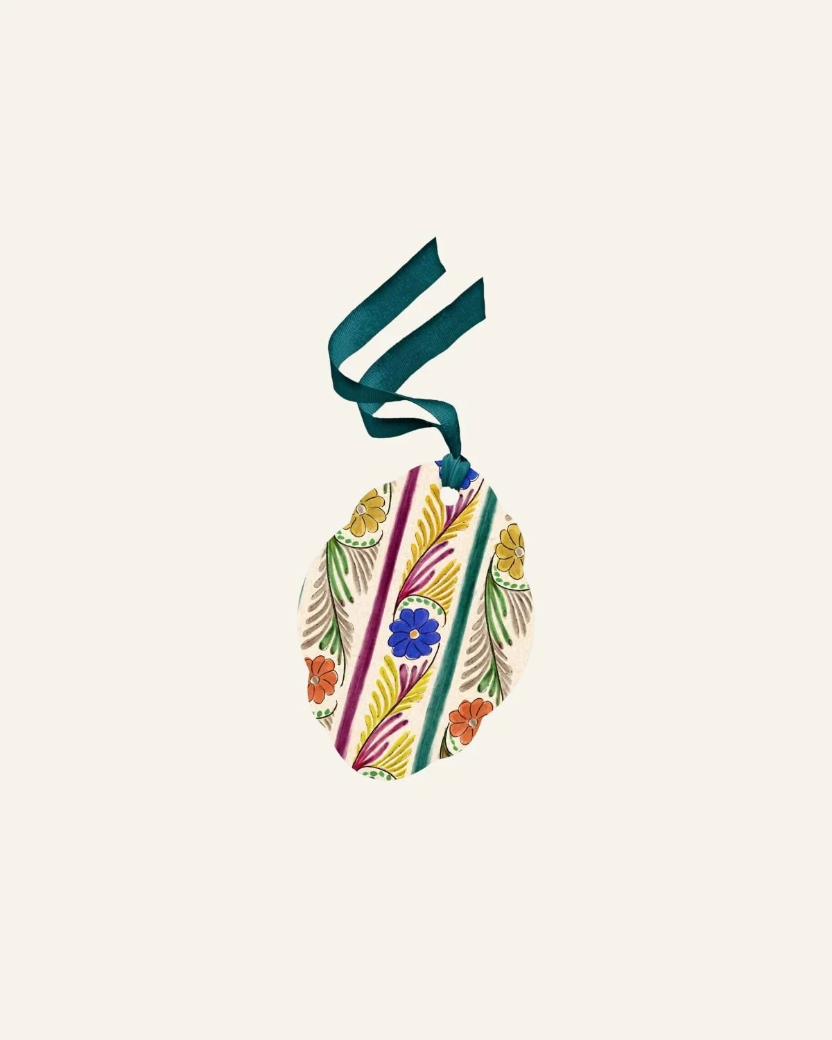 Set of 4 Floral Stripe Gift Tags