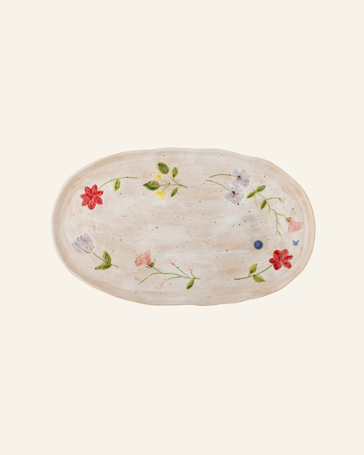 Floral Stoneware Serving Platter