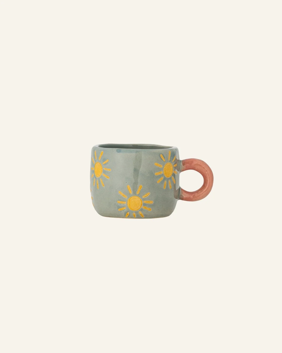Blue Stoneware Sun Mug
