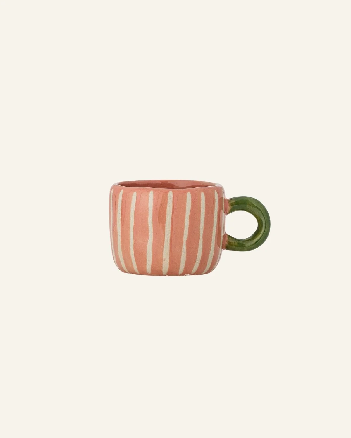 Pink Stoneware Striped Mug
