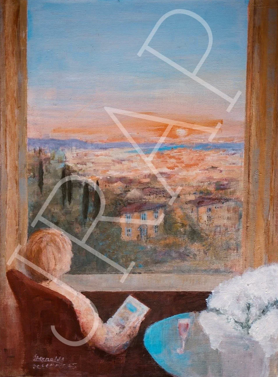 Bella Vista:  297 x 420 mm, acrylic on canvas. Original painting sold 