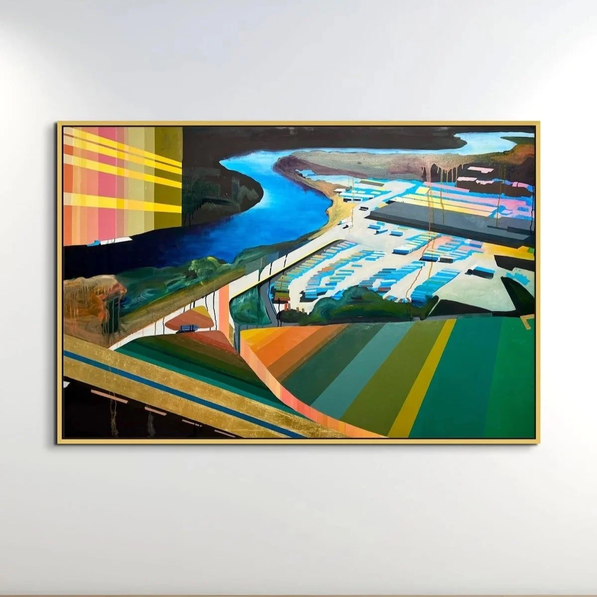 The Earth and the Dreams. oil and gold on canvas. 40 x 60 inches