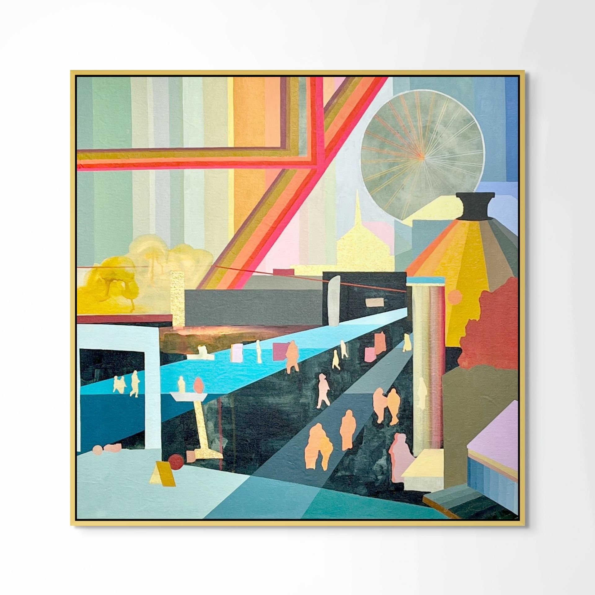 Today I Rise. acrylic and gold on canvas. 36 x 36 inches