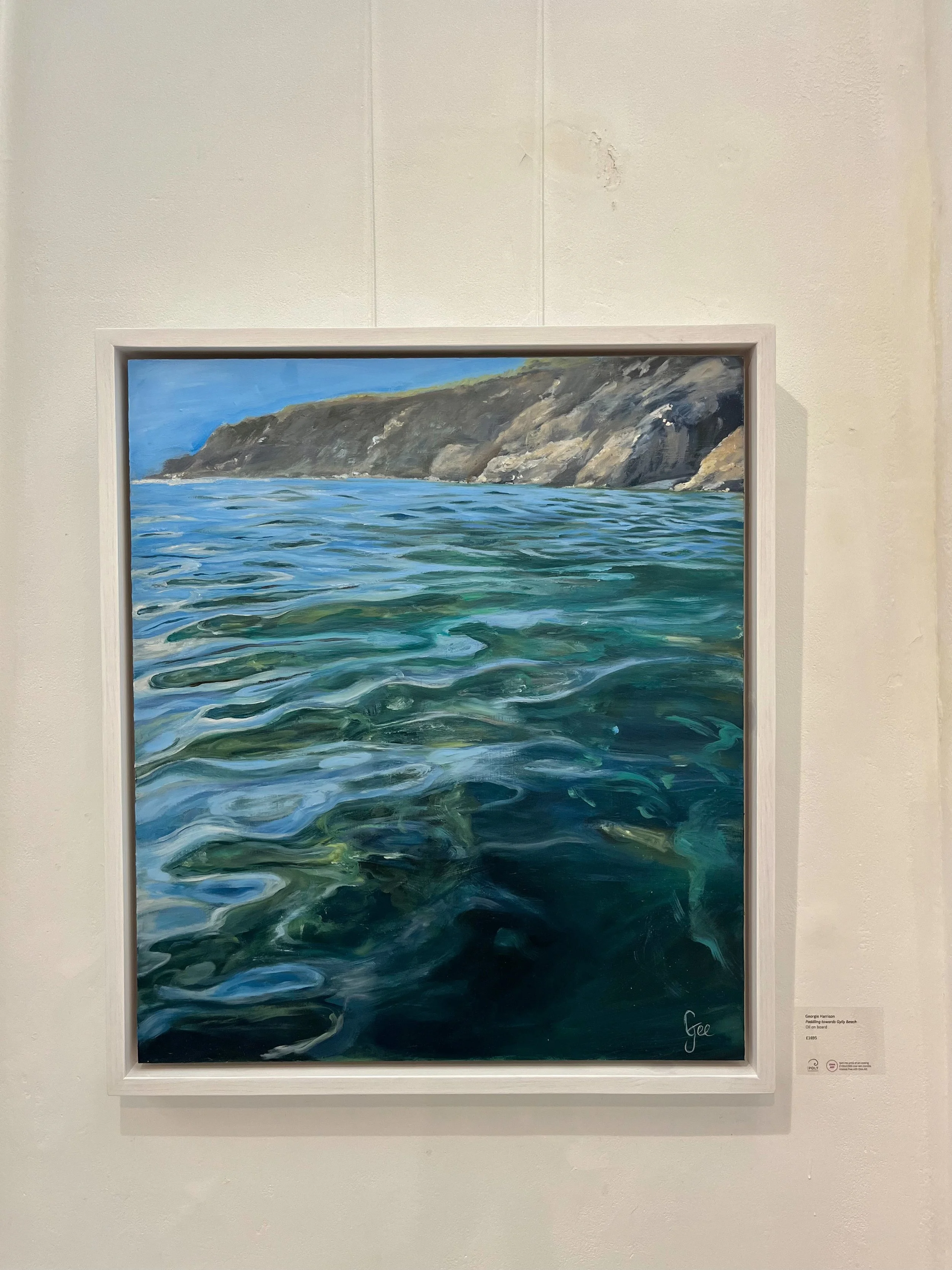 Paddling towards Gylly Beach (3 x2ft)