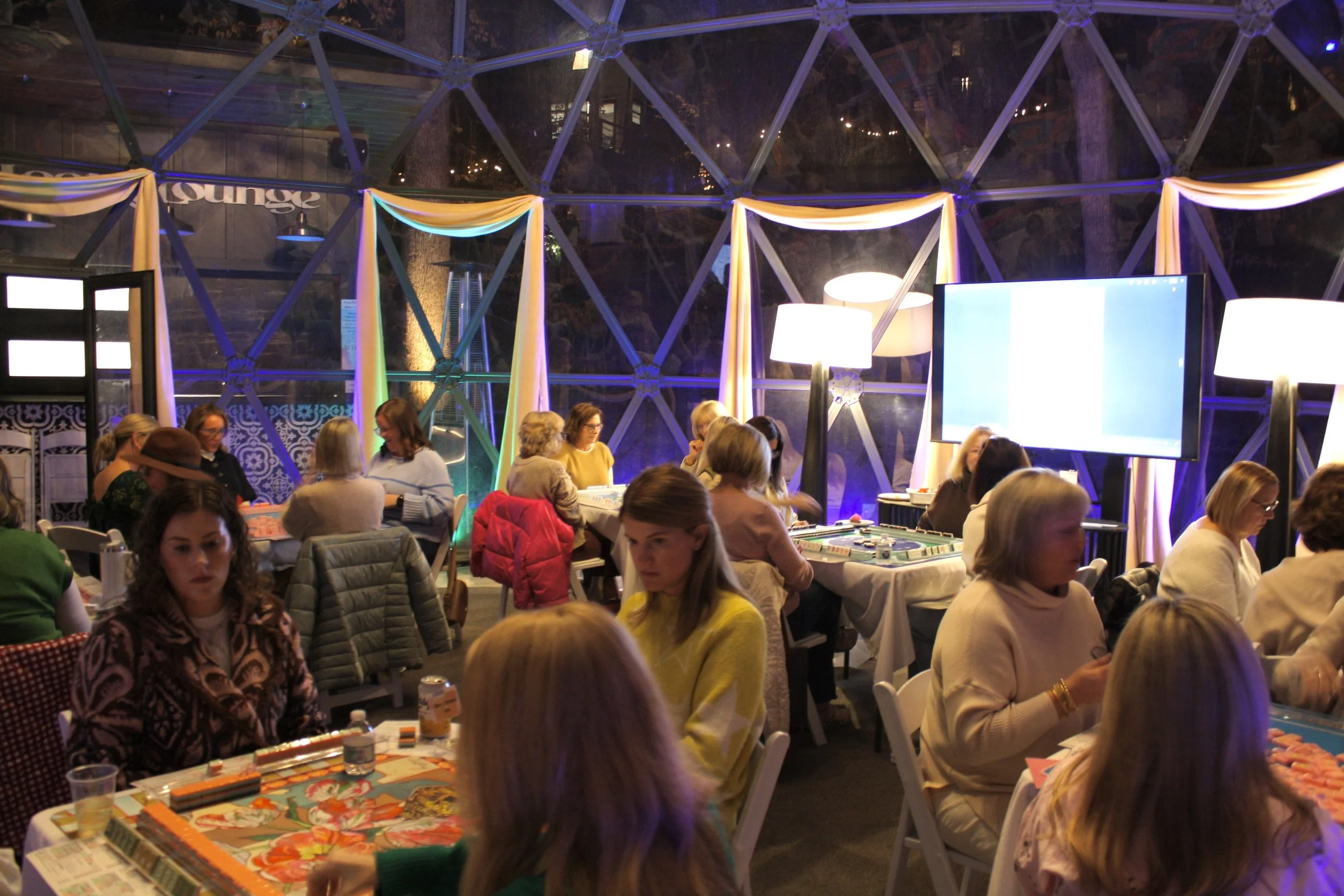 Women playing mahjong