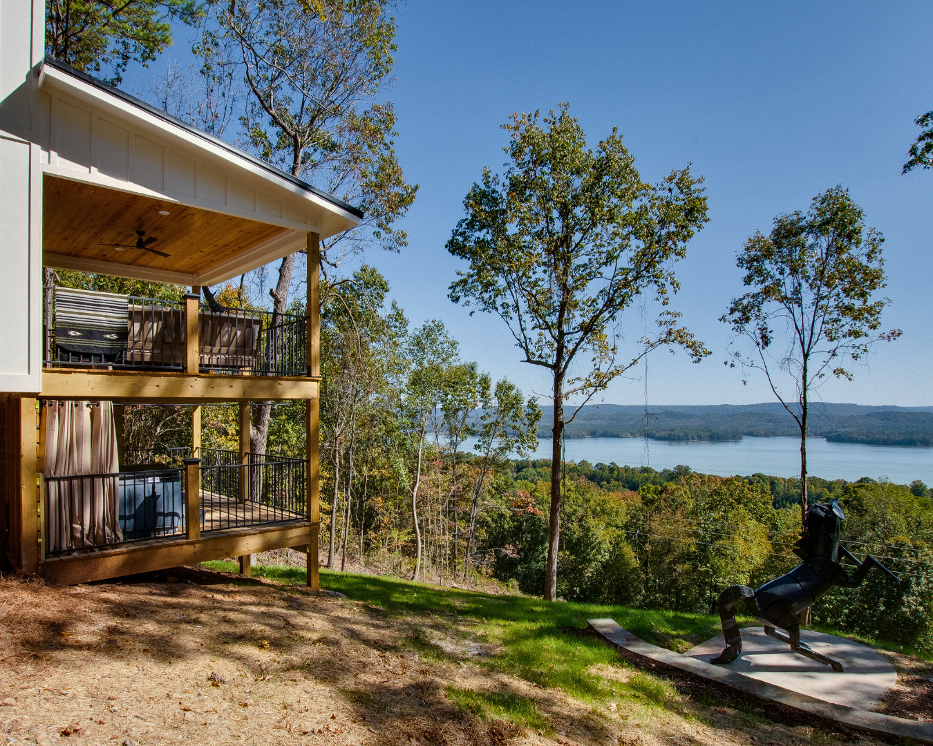 View of lake guntersville from glamping cabin