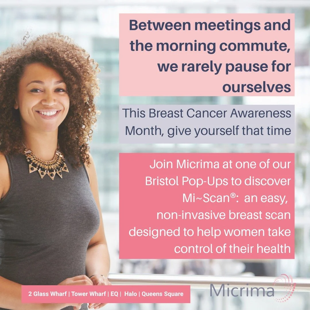 Drop by one of our Bristol pop-ups this week to book your breast density measurement &amp; breast cancer risk assessment. 
Early detection saves lives.

📍 Today: 2 Glass Wharf
📍 Tomorrow: Halo
📍 Thursday: Tower Wharf

Not in Bristol?  Don't worry 