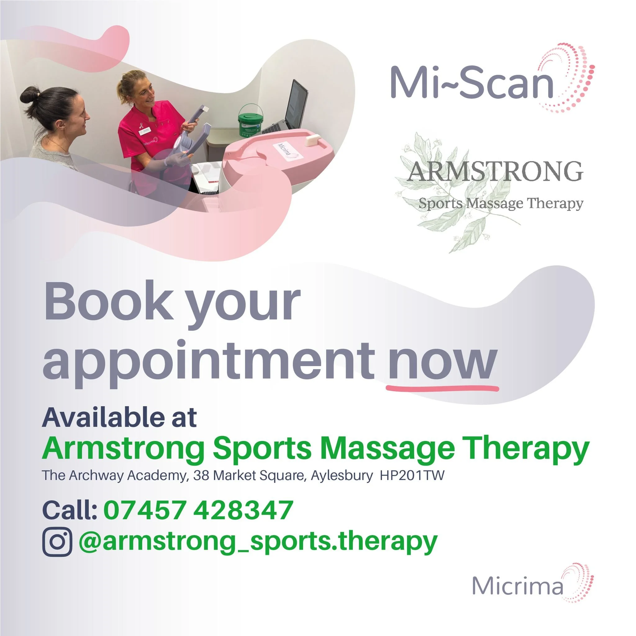 Appointments available next week for:
Breast density scans
Personalised risk profiles

Get in touch with Elly for more information and to book your appointment.