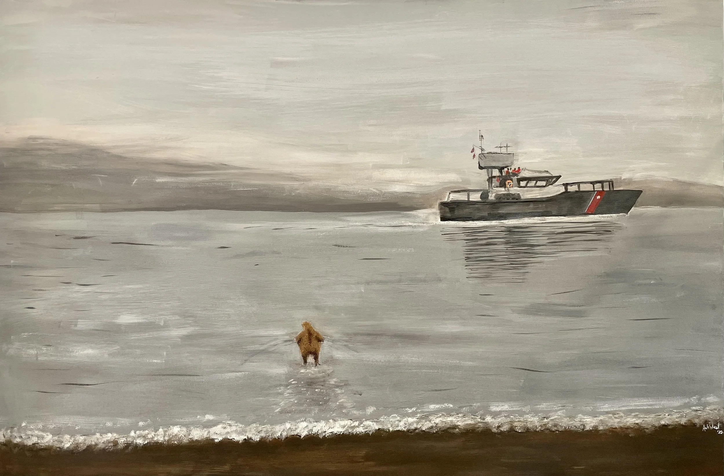 Louie in the channel