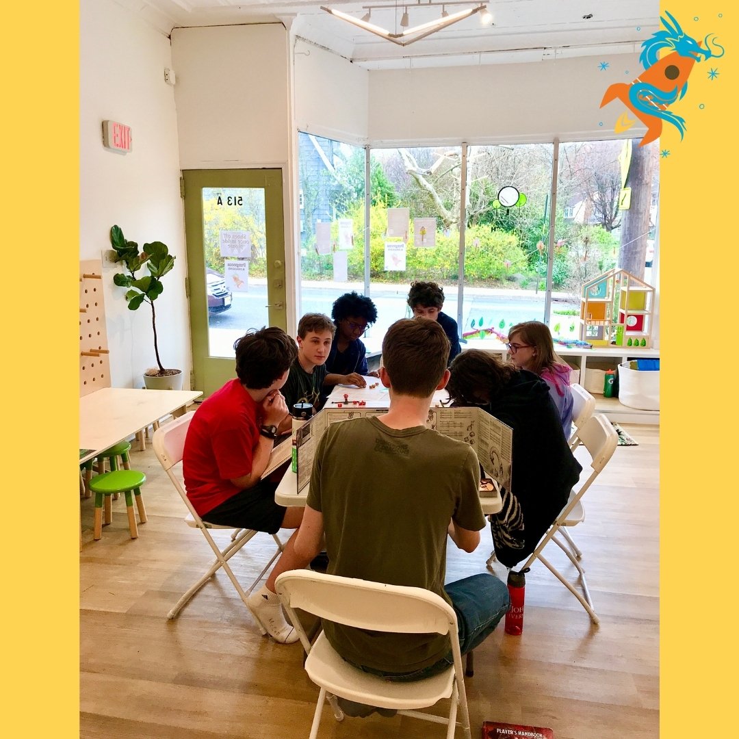 We are very grateful to our hosts the Maplewood Outside School for letting us use their space for D&amp;D on Saturdays! It's comfy, cute, and conveniently located in the heart of Maplewood. 

@maplewoodoutsideschool 
#DungeonsAndDragons #DnD #Tableto
