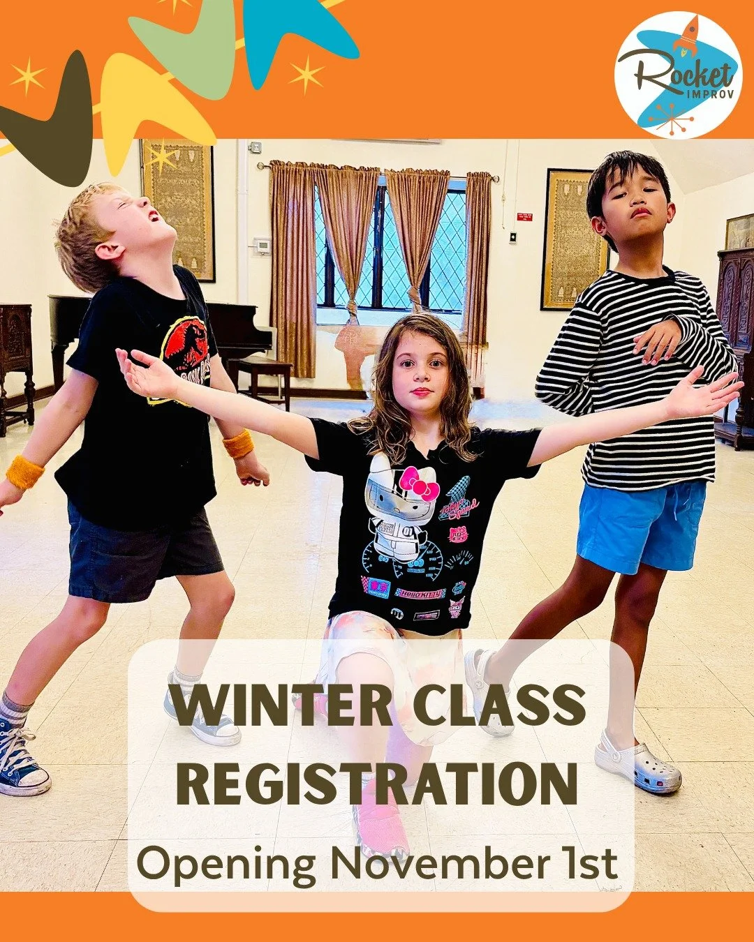 ❄️ What are your kids doing after school this winter?

Ever thought of improv classes? 🎭 

The perfect indoor activity to let out all that energy (in the BEST way) &mdash; while building confidence, creativity, and communication skills 💥🙌

🎉 Wint