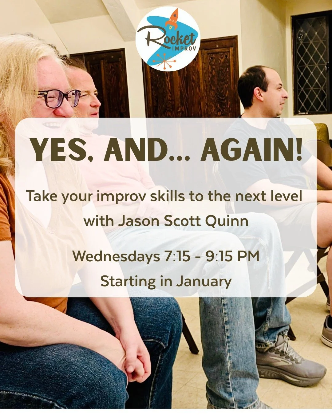 Say it with us:
YES&hellip; AND&hellip; AGAIN! 🎉

Join Jason Scott Quinn for Yes, And&hellip; Again, a class for advanced-beginner to intermediate improvisers who are ready to stretch their creative muscles and dig deeper into scene work, strong cha