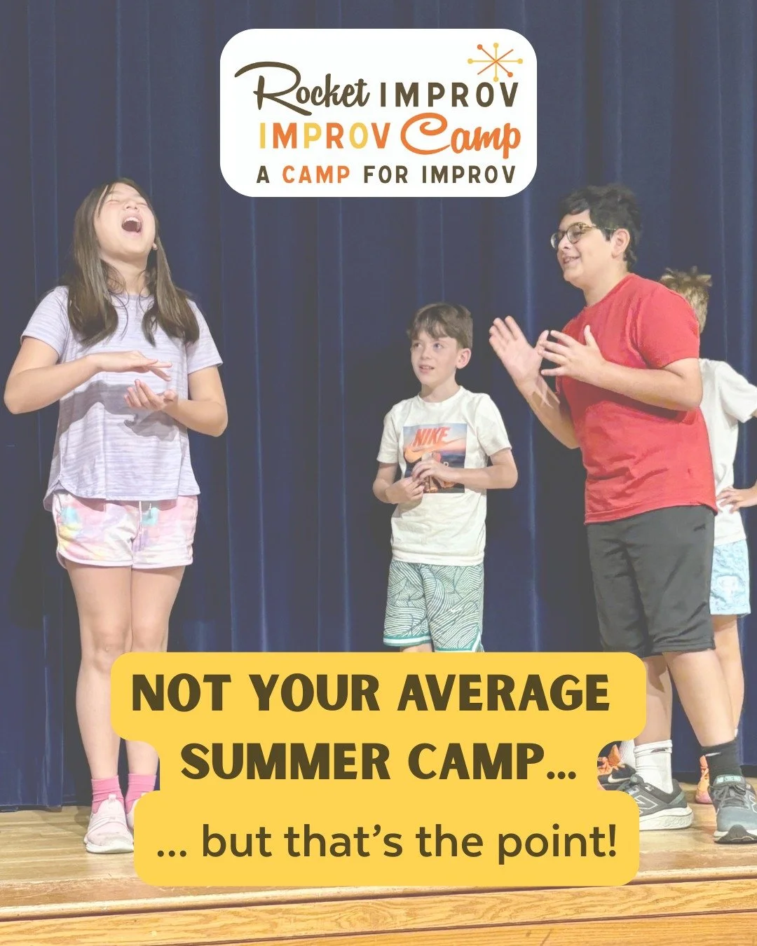 🚀 This isn&rsquo;t your average summer camp&hellip; and that&rsquo;s the point!

Our Improv Camp is where kids, tweens, and teens build confidence, creativity, and collaboration&mdash;while laughing nonstop 😂

🎭 Builds confidence in camp and in re