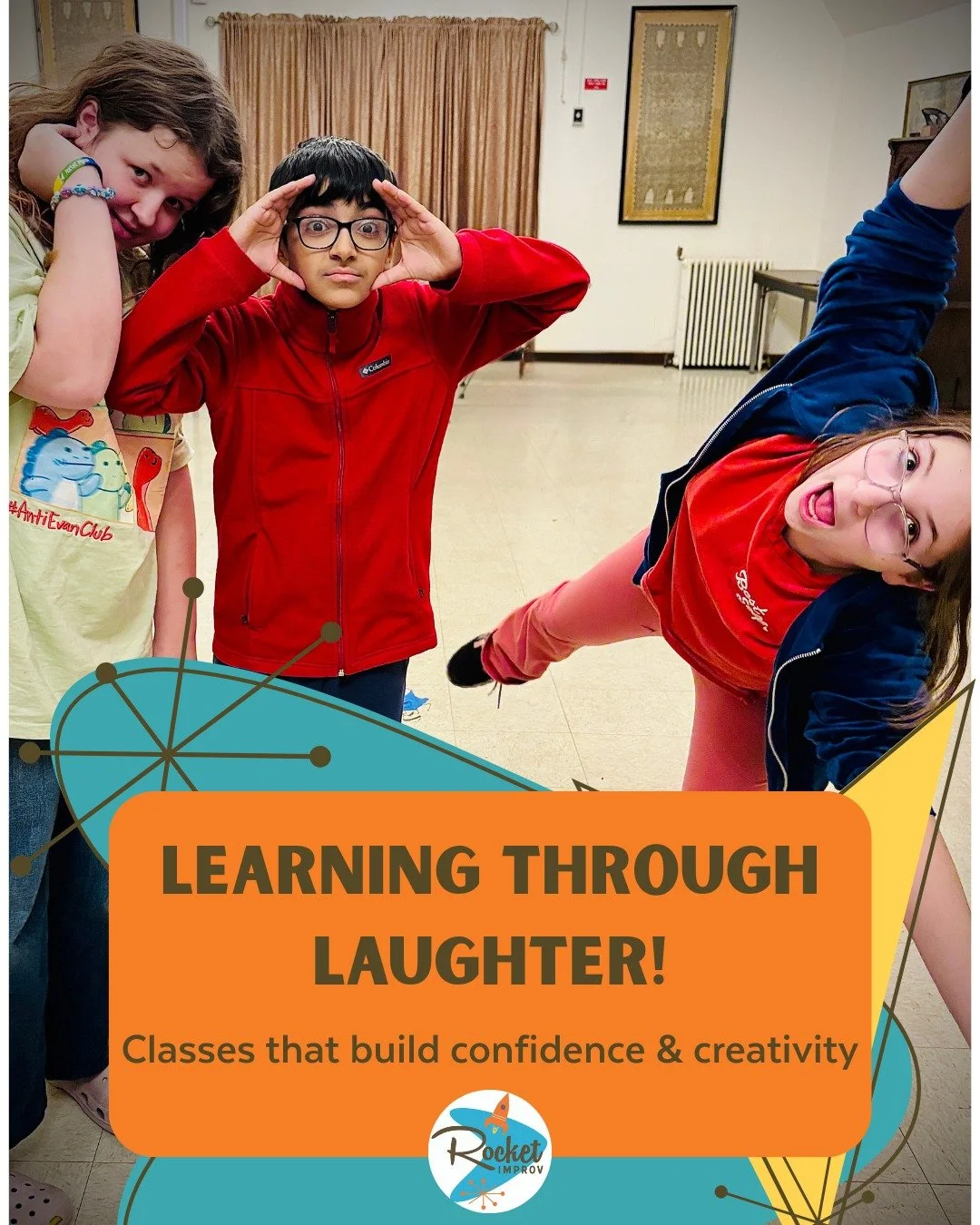 Watching your child grow in confidence is pretty magical ✨ 

Our improv classes for young kids help them build communication skills, creativity, and teamwork &mdash; all while laughing, playing, and making new friends 🎭

No pressure, no scripts&hell