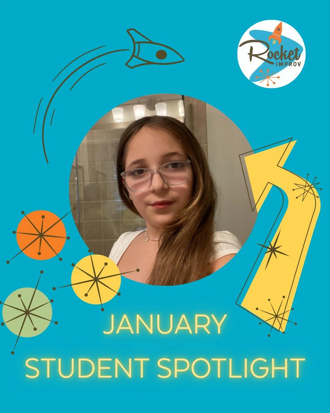 🌟🎭 Our January 'Student Spotlight' is on Ziv! 🎉🚀

🚀 How long have you been training at Rocket Improv?
About 2 years. 

🚀 What do you enjoy most about your classes?
The game murder wink💗

🚀 How has improv benefited your day-to-day life?
It mak