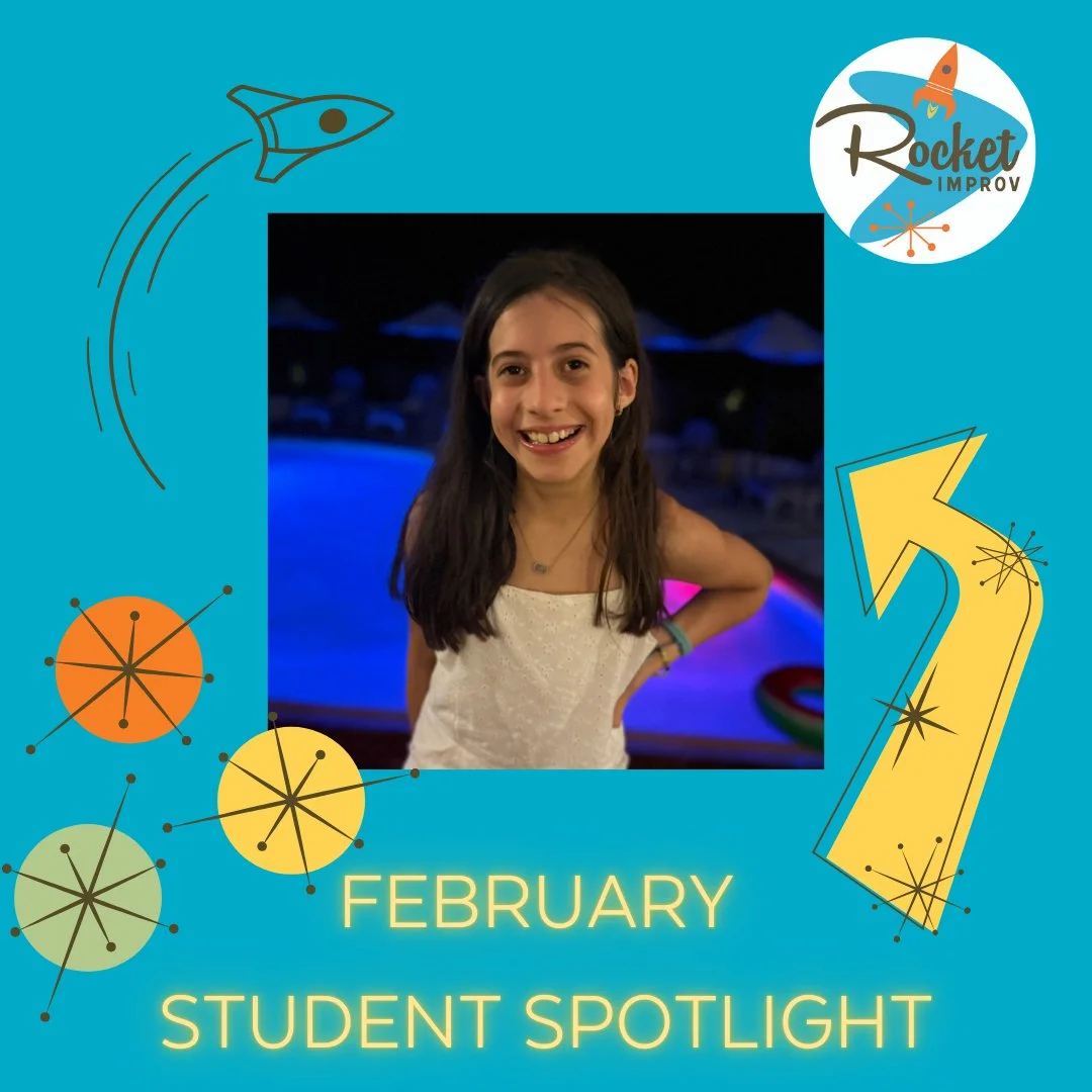 🌟🎭 Our February 'Student Spotlight' is on Maisie! 🎉🚀

🚀 How long have you been training at Rocket Improv?
Almost a year.

🚀 What do you enjoy most about your classes?
All the laughter and fun times we have.

🚀 How has improv benefited your day