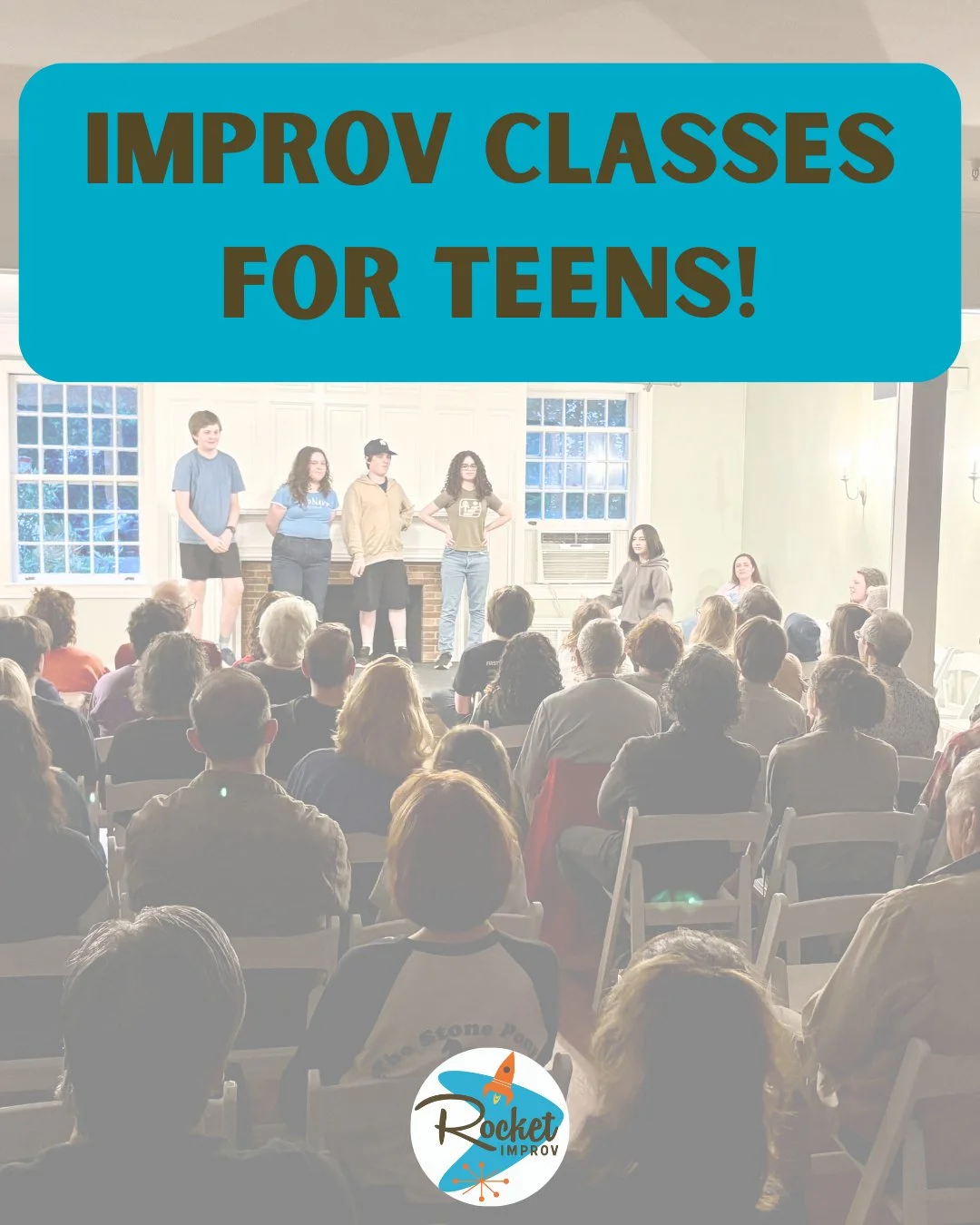 Some teens love being on stage. 🎭
Others just need the right place to try it.

Our teen classes give students the tools performers use every day &mdash; listening, quick thinking, bold choices, and real ensemble work.

Through improv games, scene wo