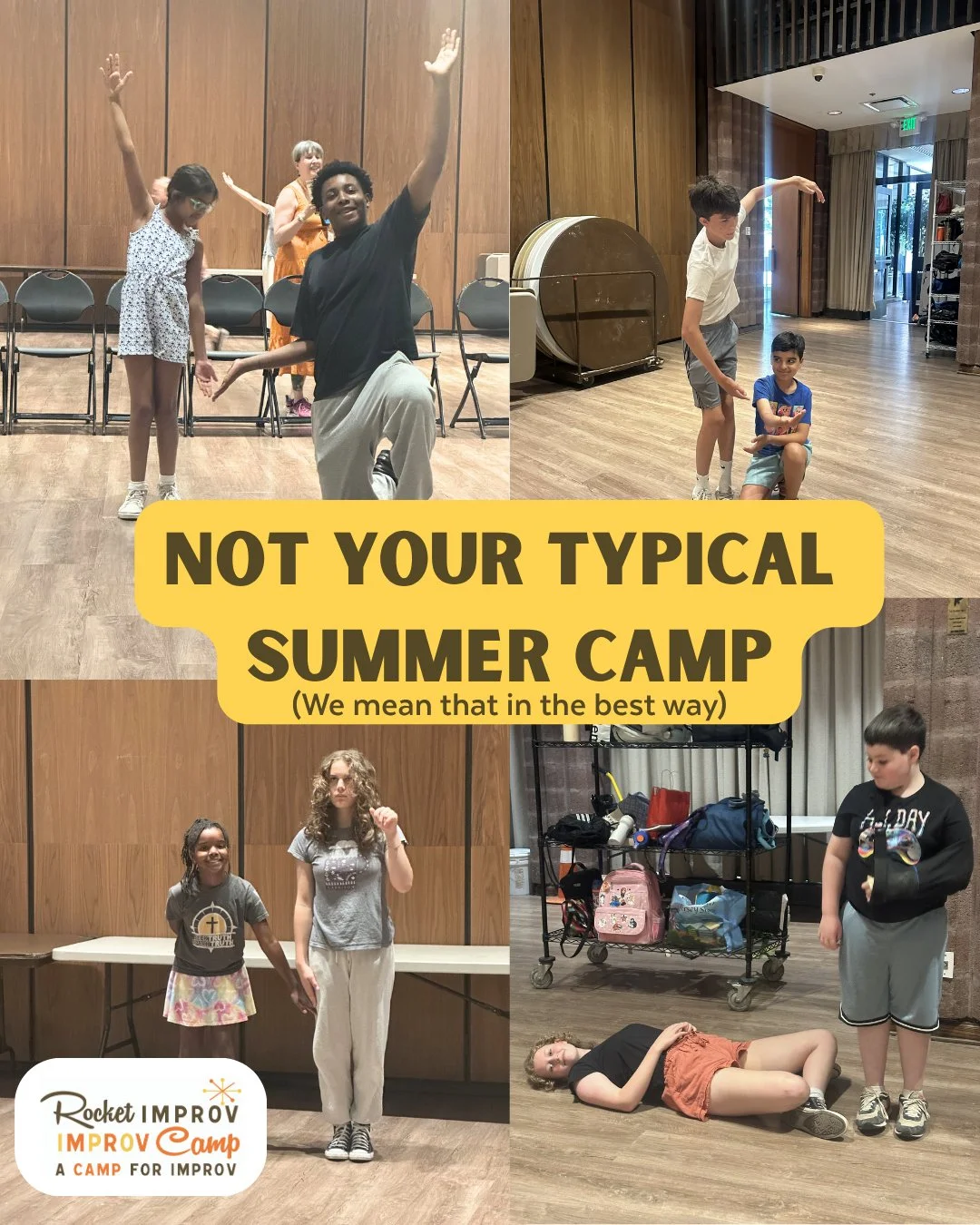 Looking for a summer camp that&rsquo;s a little different (in the best way)? 😊

At our Improv Camp, kids aren&rsquo;t just performing&mdash;they&rsquo;re building confidence, learning to think on their feet, and discovering how fun it is to be thems