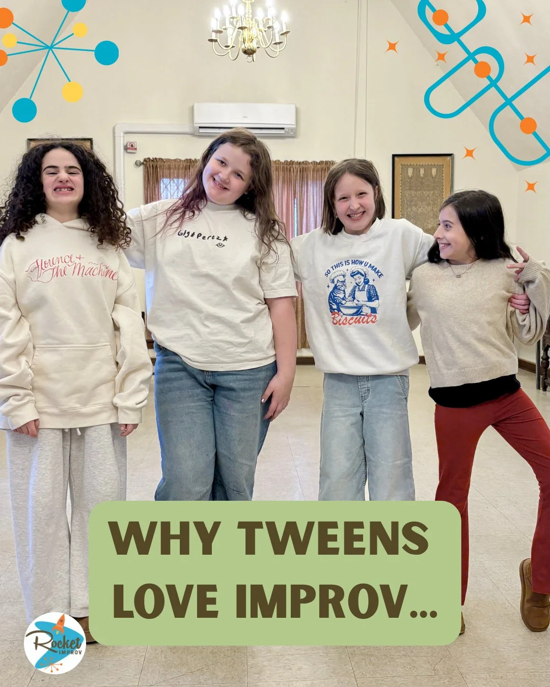 Not to be dramatic, but&hellip; improv is kind of perfect for tweens.

They get to be silly.
They get to be creative.
They get to talk (a lot 😄).
Or just ease in at their own pace.

No pressure to be &ldquo;good.&rdquo; Just permission to try.

And 
