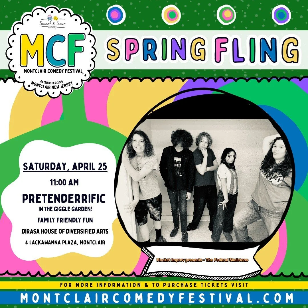 Come see some of our teen troupes LIVE at the Pretenderrific in the Giggle Garden at the Montclair Comedy Festival this Saturday, April 25th at 11am! 🎭✨

It&rsquo;s a family-friendly show and a great way to get out, have some fun together, and enjoy