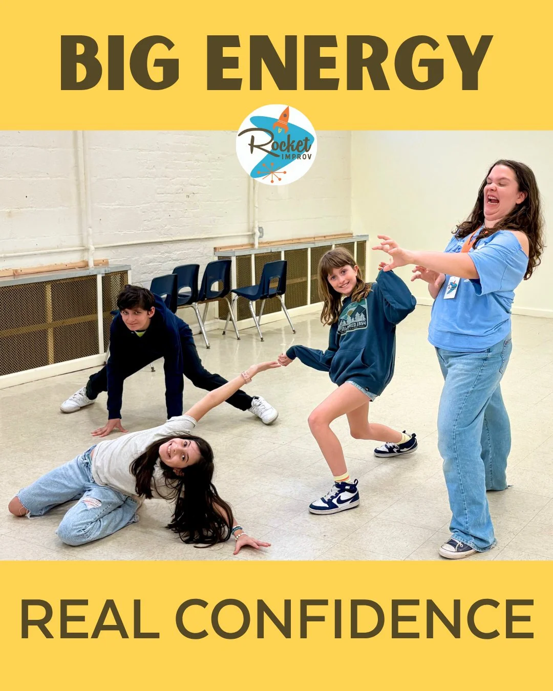 You know that kid who walks into a room with big energy&hellip; or the one who wishes they could?

That&rsquo;s kind of what we do in improv! 

In our classes, kids get to try things, be a little bold, be a little silly&mdash;and realize it&rsquo;s a